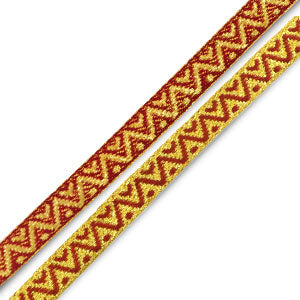 (per meter) Hartjes en Punten lint goud roze - 10mm