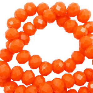 20 stuks Facet Glaskraal Oranje - 4x3mm