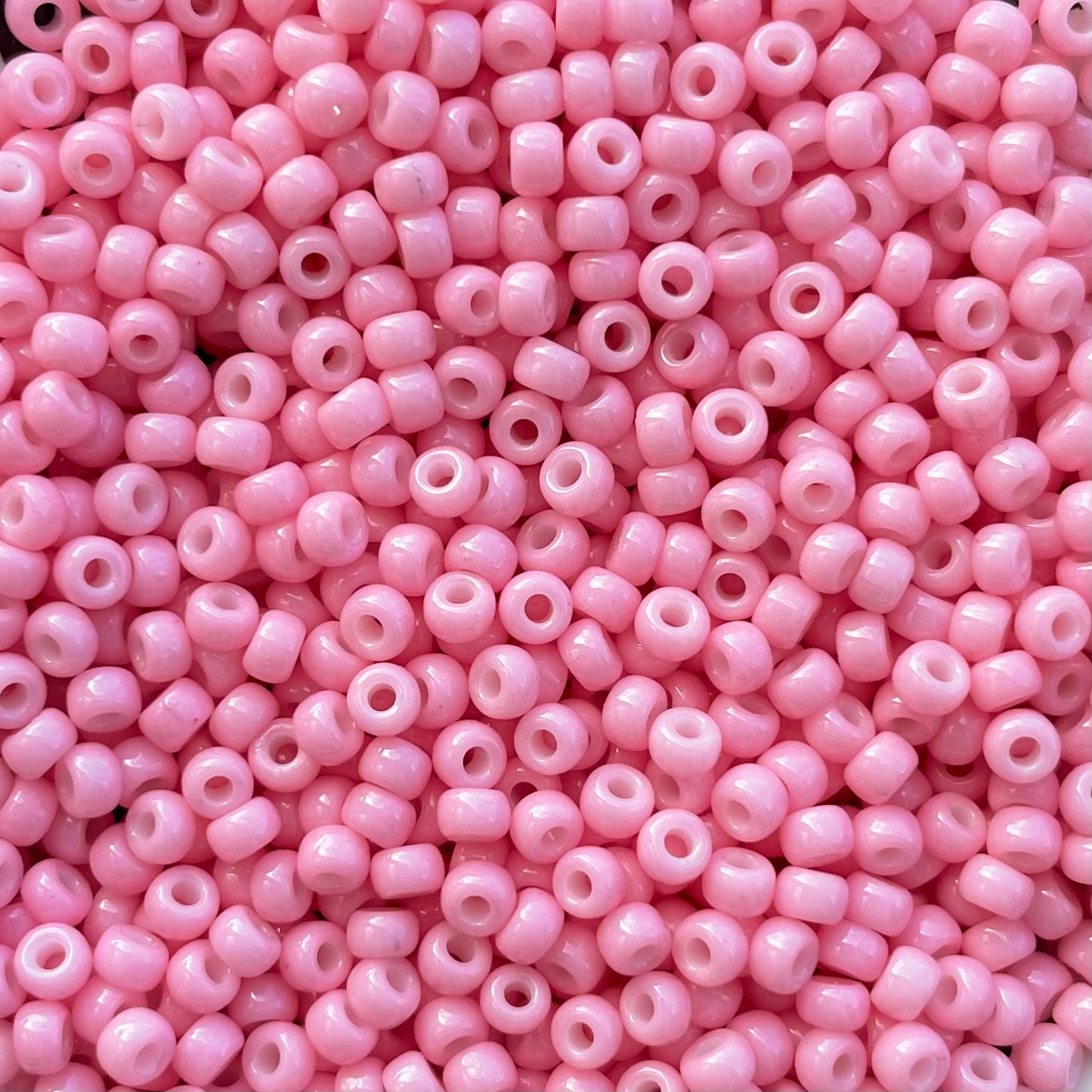 5gram Miyuki Rocailles 8/0 (3mm) Duracoat opaque light carnation pink - 8-4466