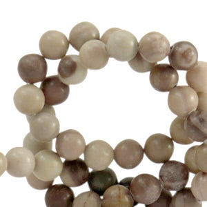(per stuk) Natuursteen kralen marmer beige bruin - 4mm