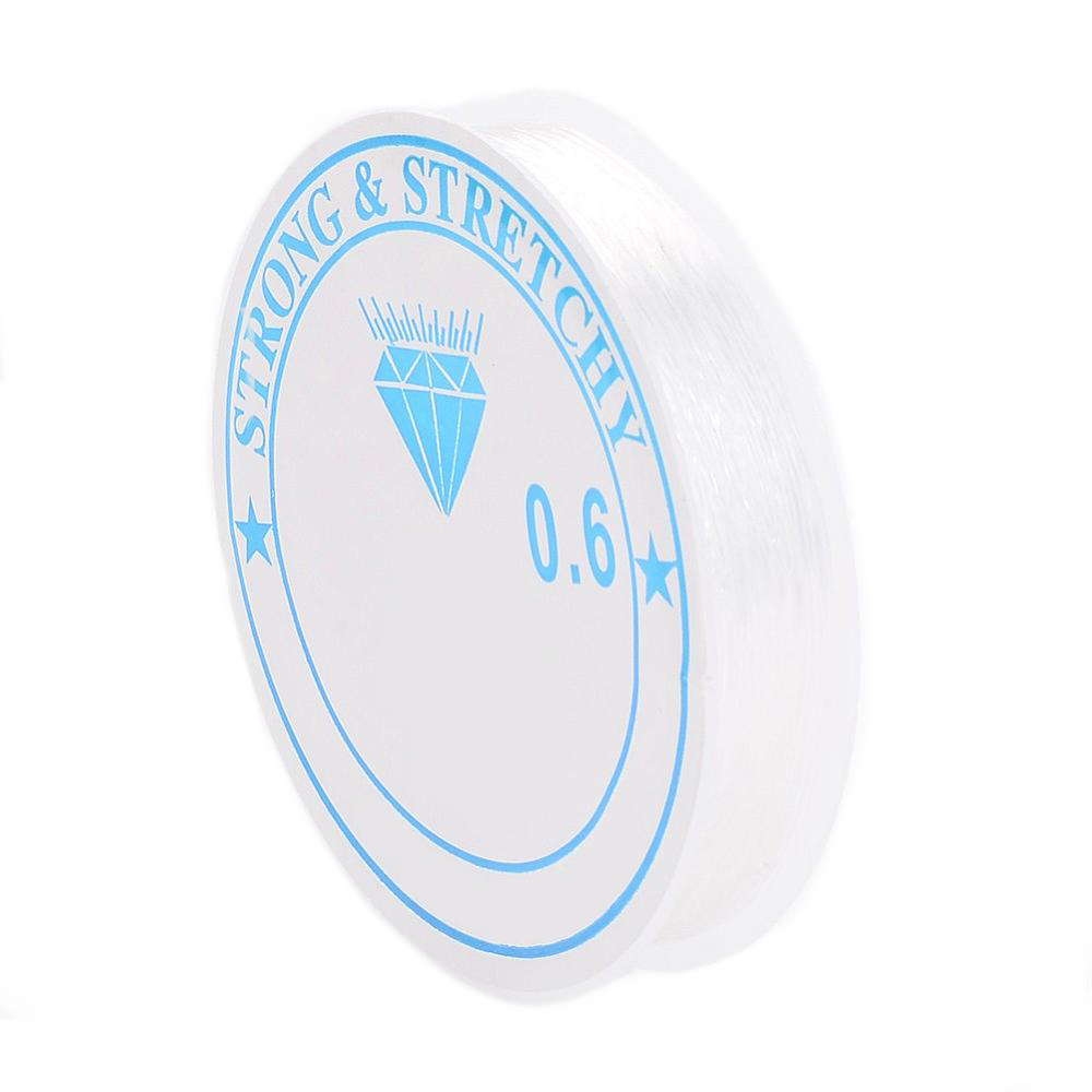 10,5 meter rol Transparant elastisch draad - 0,6mm
