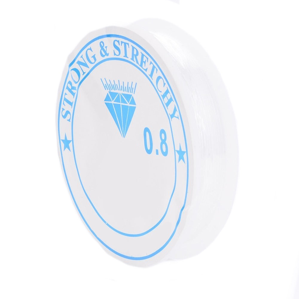 7,5 meter rol Transparant elastisch draad - 0,8mm