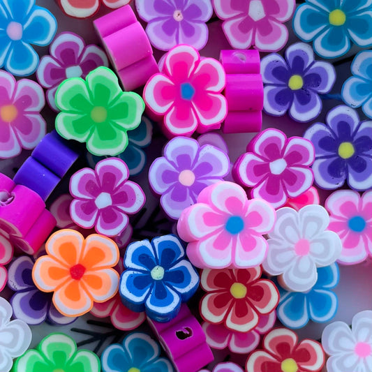 5 stuks Polymeer Verschillende kleuren Bloem kralen - 10mm