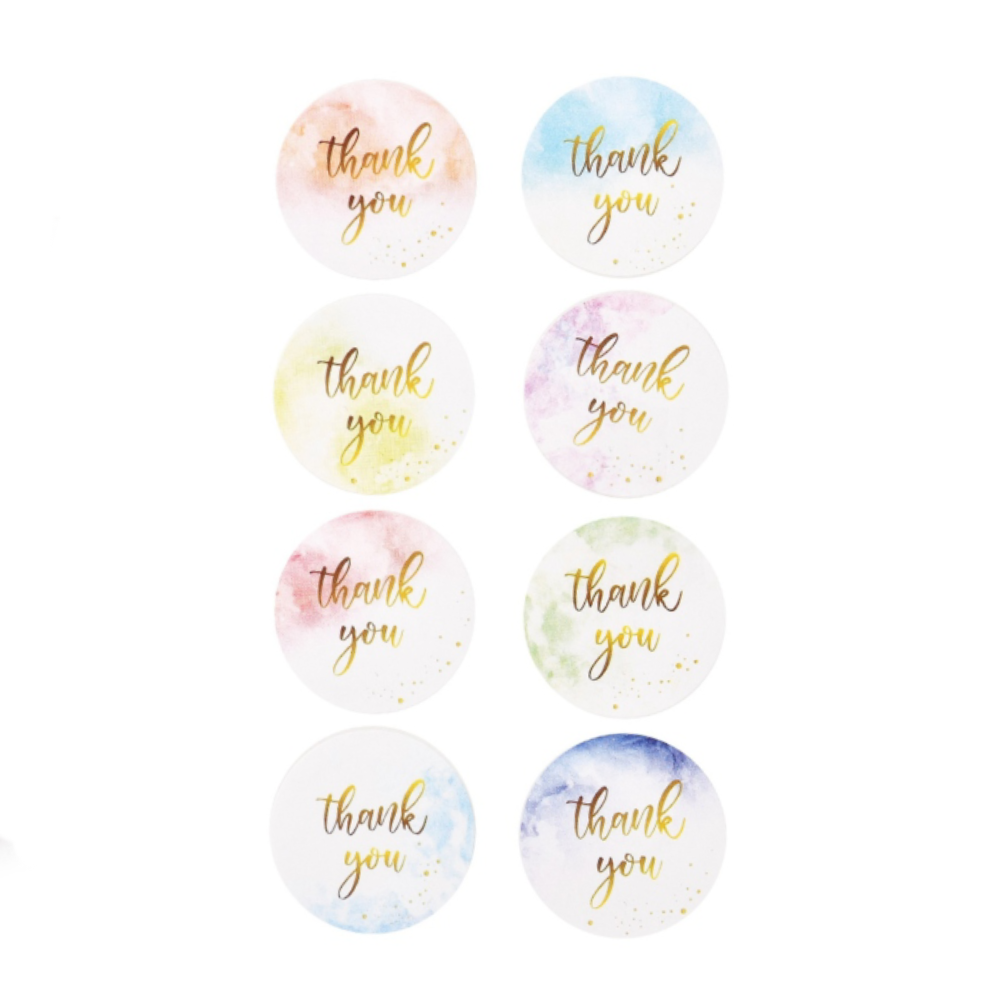 500stuks (per rol) Thank You Sticker verschillend - 25mm