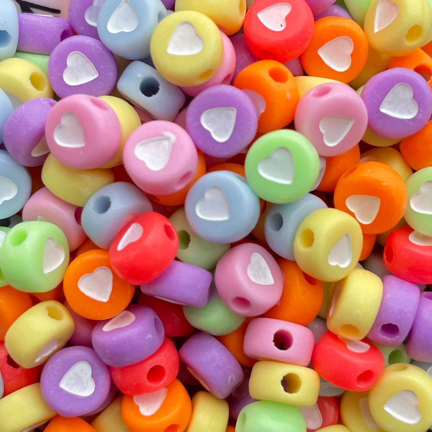 5 stuks Verschillende kleuren Hartjes kralen - 7mm