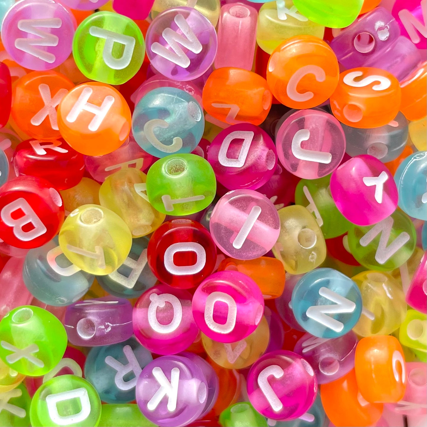 Letterkralen doorzichtig verschillende kleuren