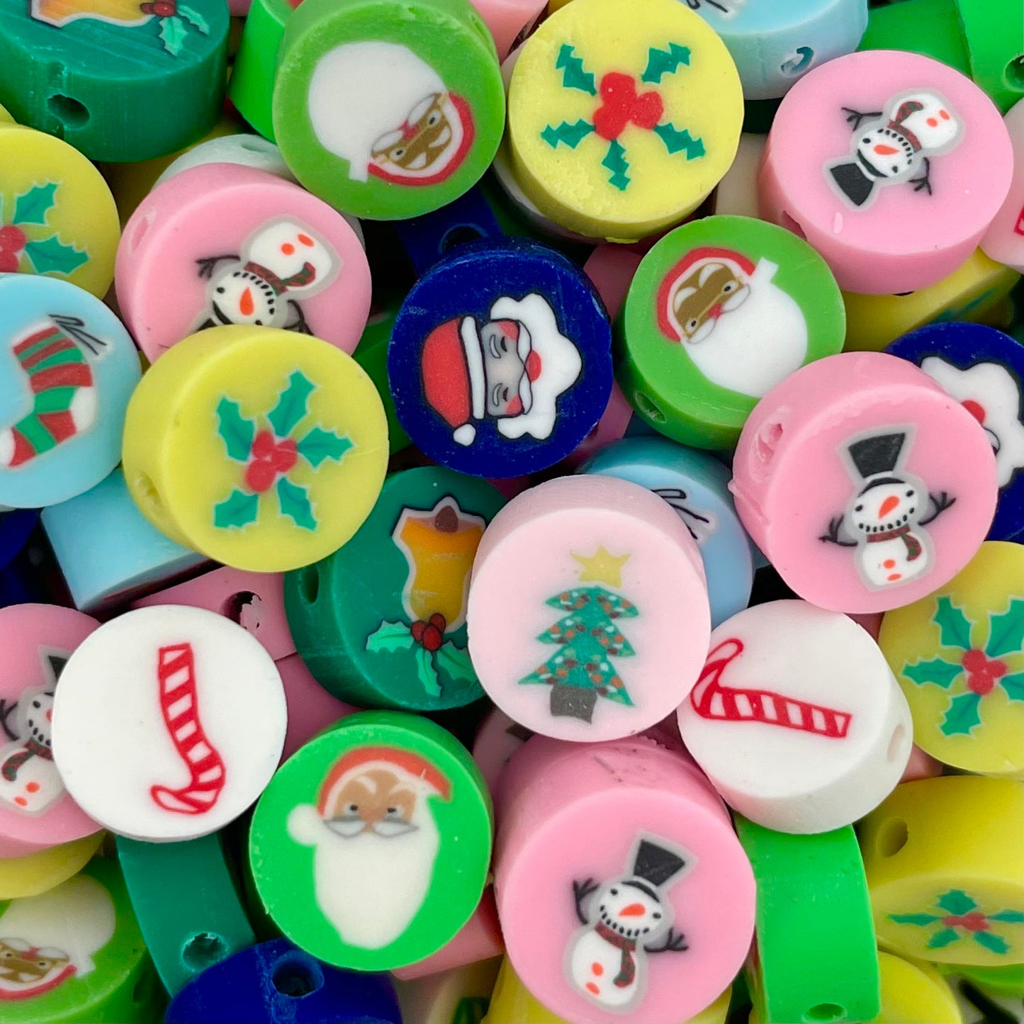 5 stuks Verschillende Polymeer Kerst kralen - 10mm (2)