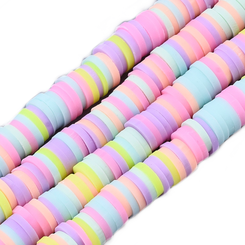 40cm Streng Katsuki polymeer kralen Sunny vibes mix - 6mm