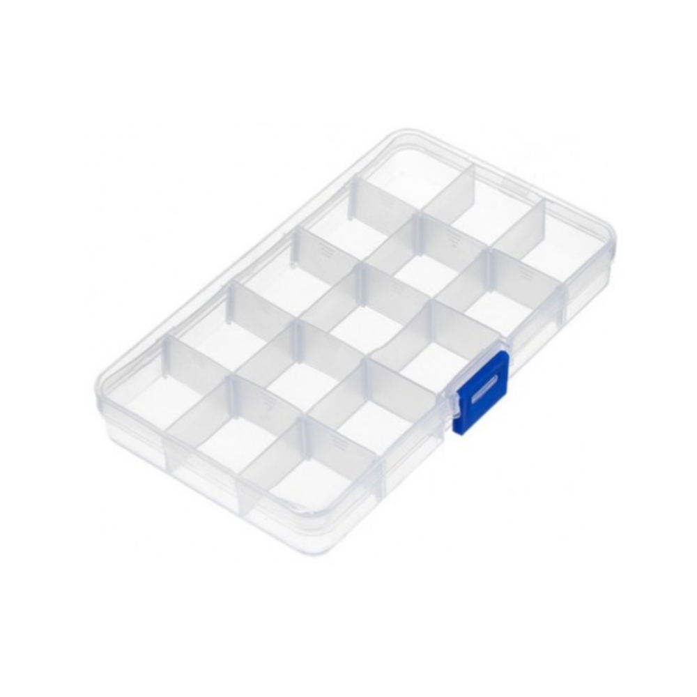 (per stuk) Organizer bakje met 15 vakken - 13x7x2,3cm
