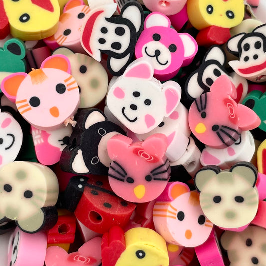 5 stuks Verschillende Polymeer dier kralen - 10mm