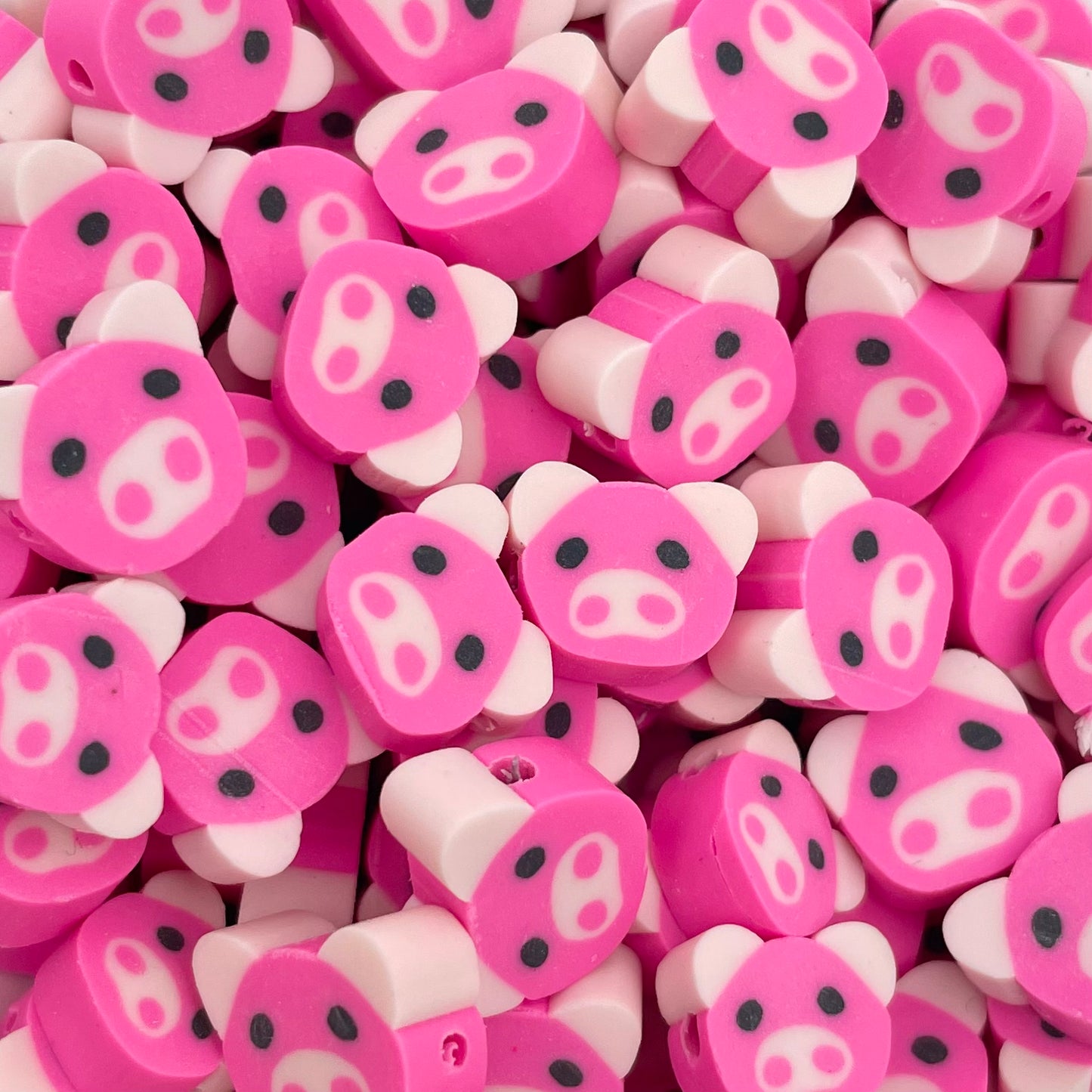 5 stuks Polymeer varken kralen roze - 10mm