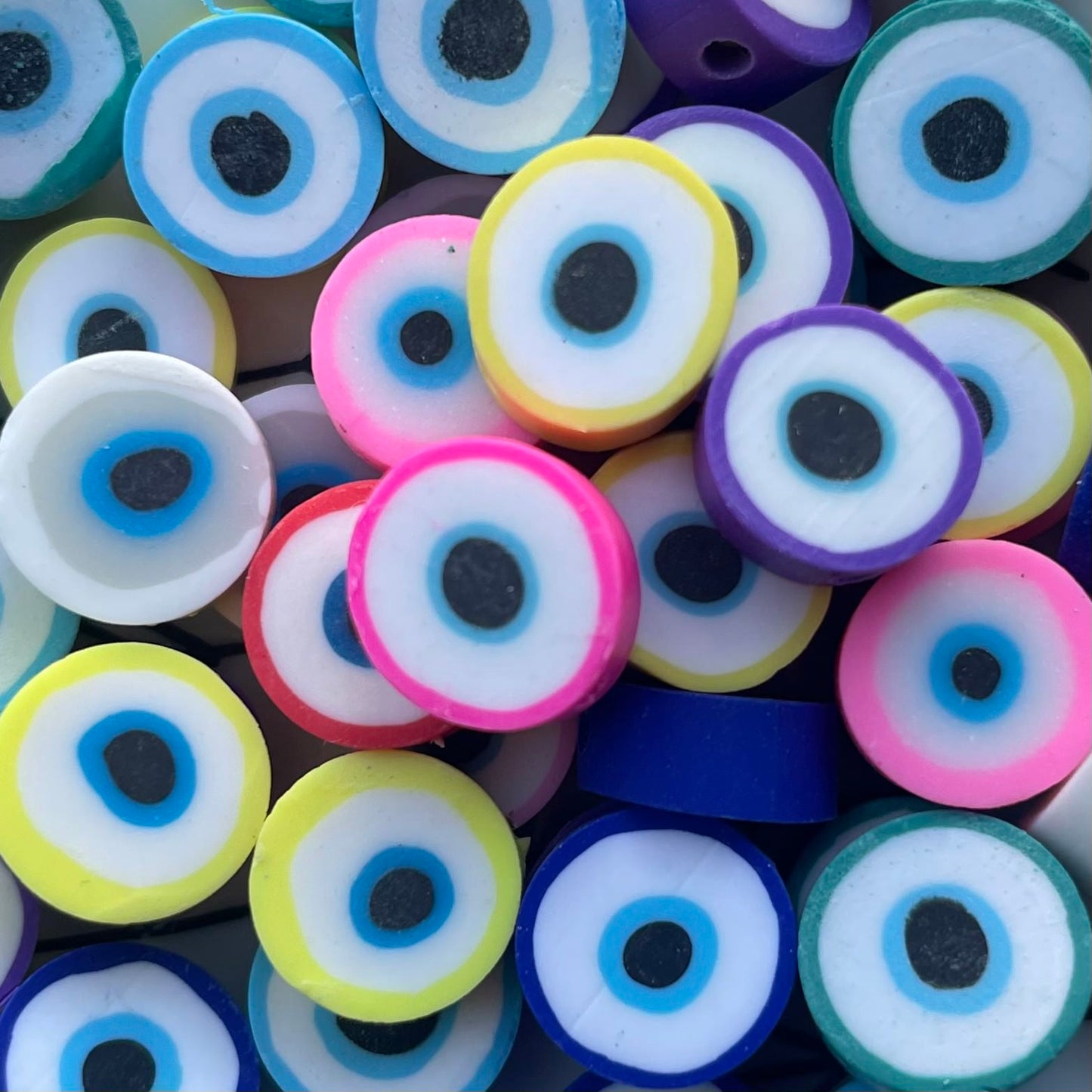 5 stuks Polymeer Oog kralen verschillende kleuren - 10mm
