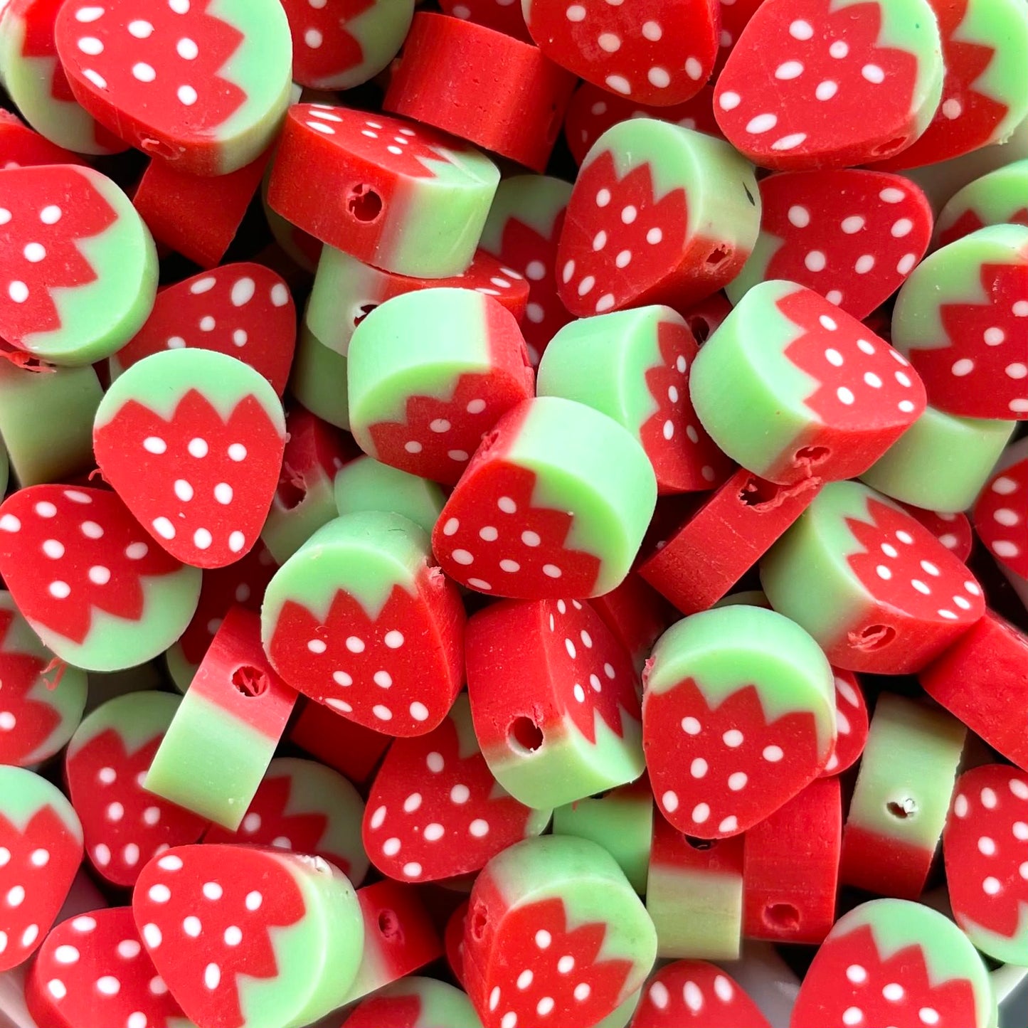 (per stuk) Polymeer fruit kraal Aardbei - 10mm