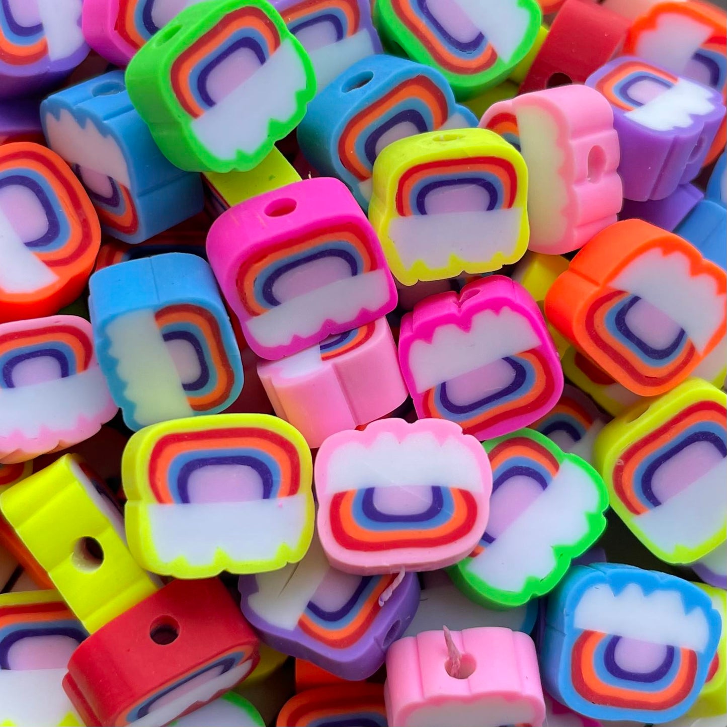 5 stuks Verschillende polymeer regenboog kralen - 10mm