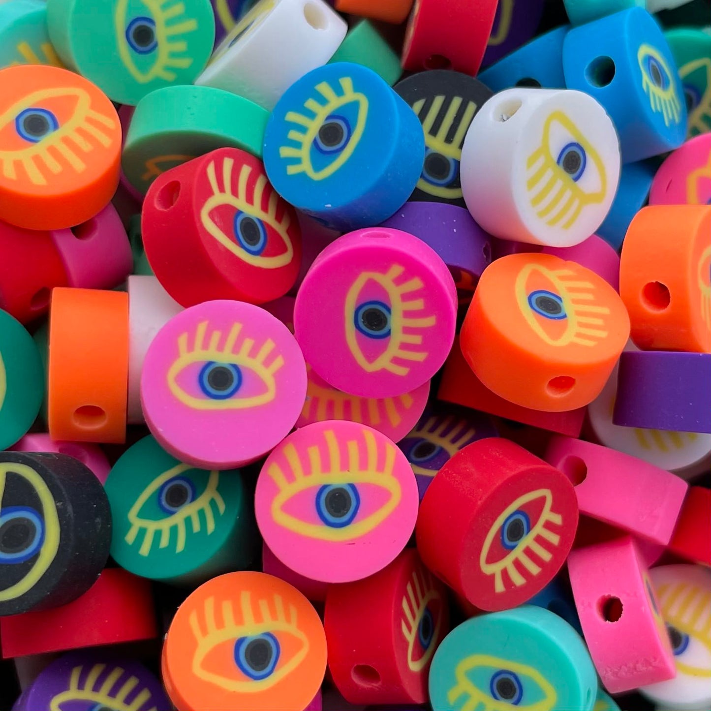 5 stuks Polymeer Oog kralen verschillende kleuren - 10mm