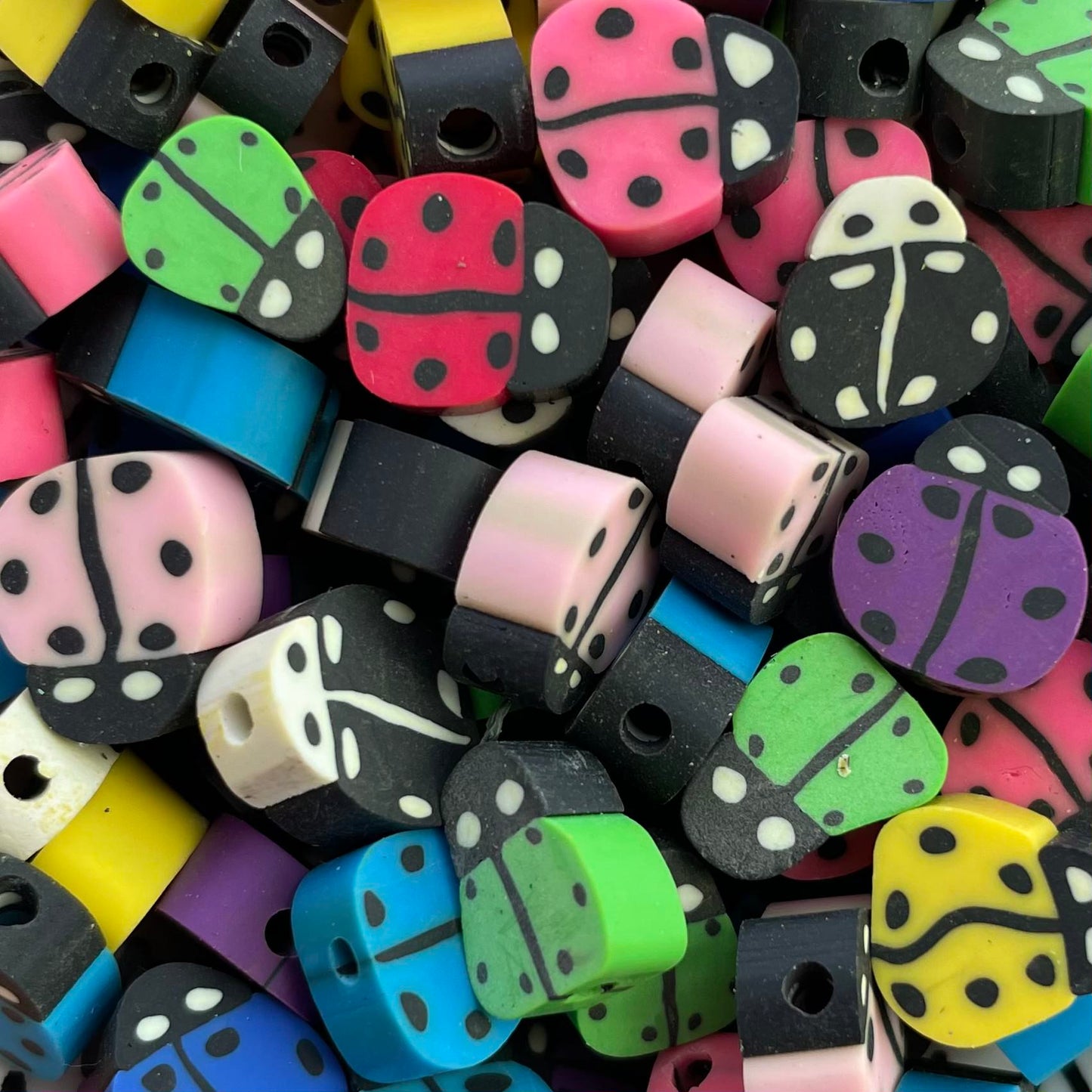 5 stuks Verschillende Polymeer Lieveheersbeestje kralen - 10mm