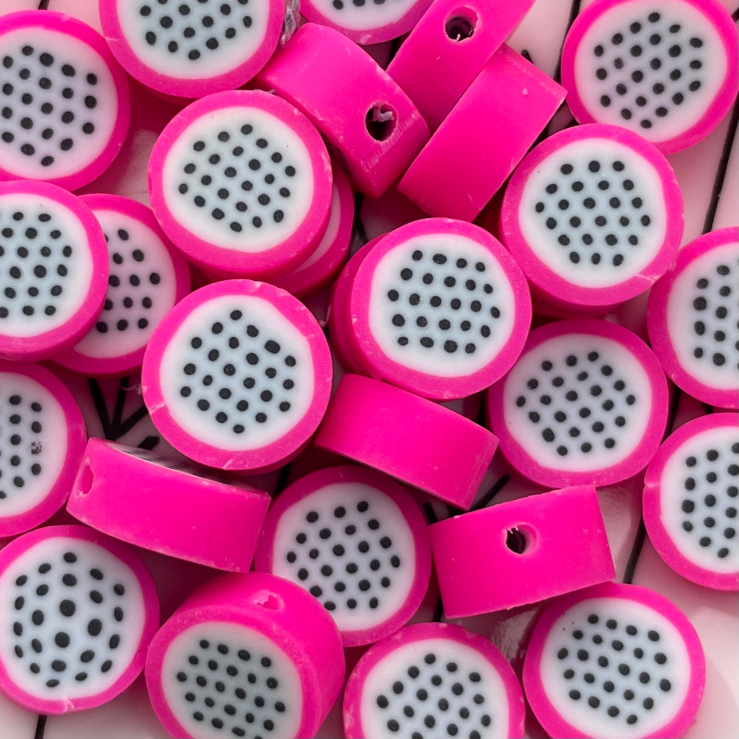 (per stuk) Polymeer fruit kraal Pitaya - 10mm