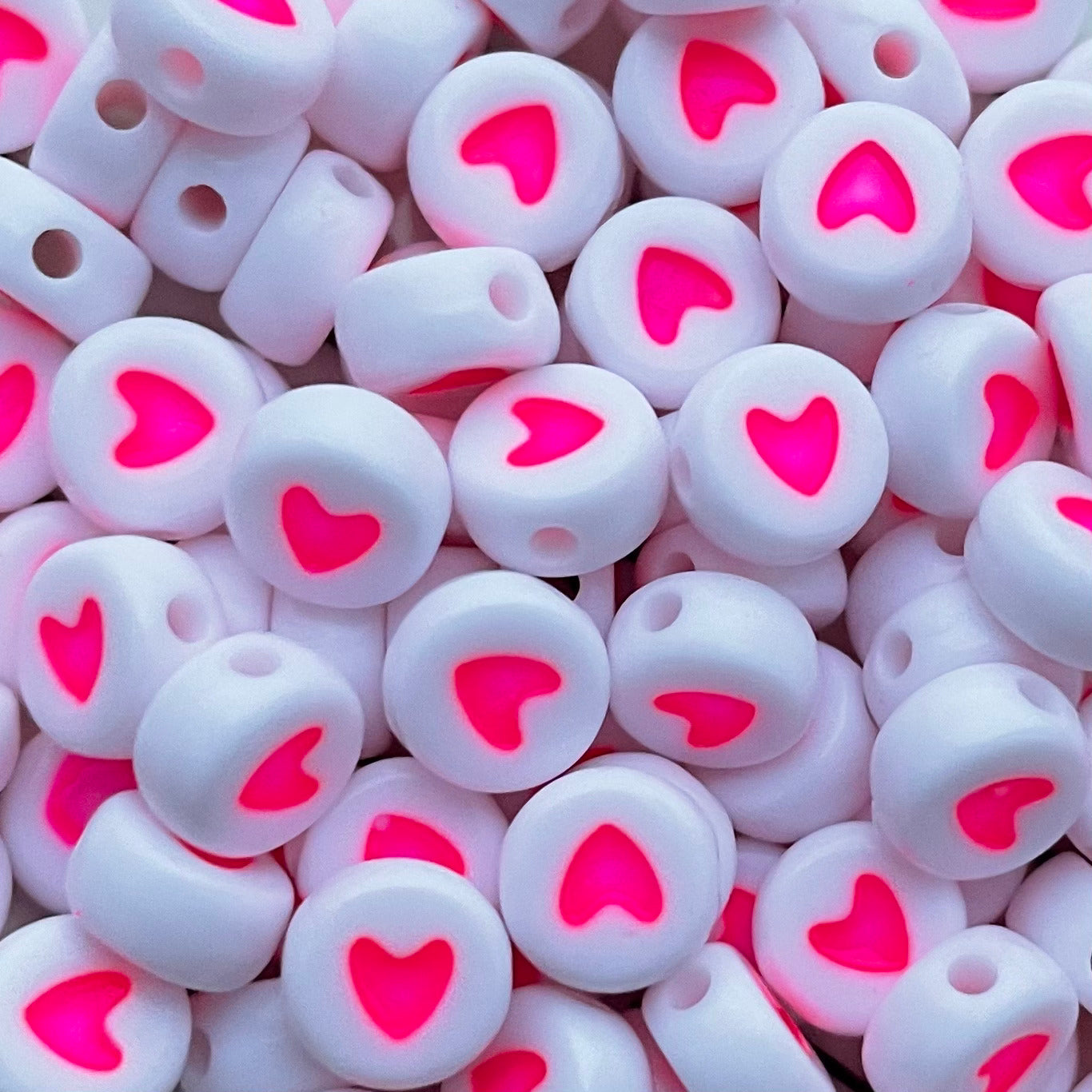 5 stuks Hartjes kraal roze - 7mm