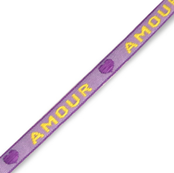 (per meter) "Amour" lint Paars Geel - 10mm