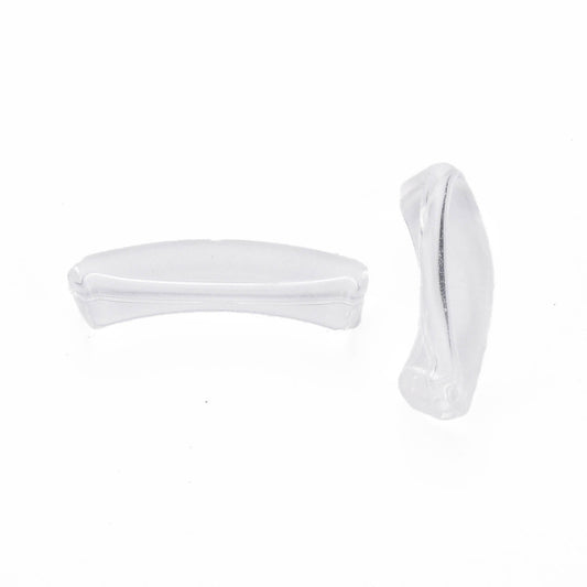 (per stuk) Acryl Tube Kraal Transparant Wit - 32x8mm