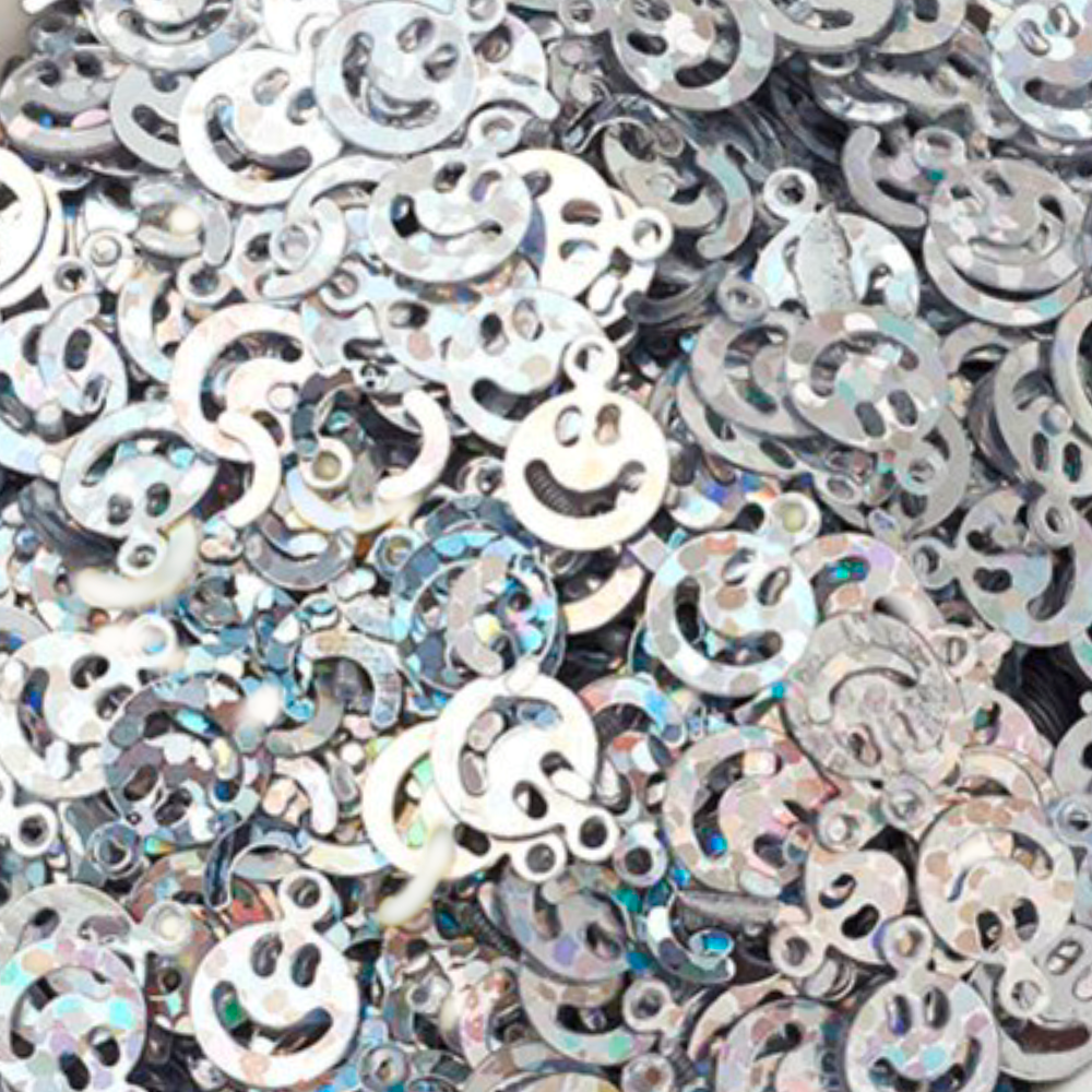 Smiley Confetti Zilver - 10gram