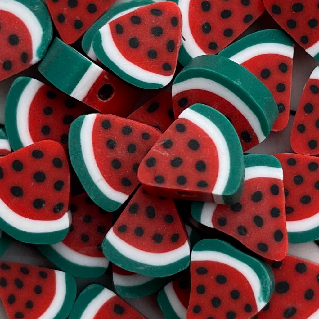 (per stuk) Polymeer fruit kraal Watermeloen - 10mm