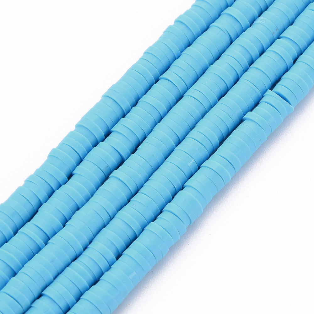 40cm Streng Katsuki polymeer kralen Blauw - 4mm