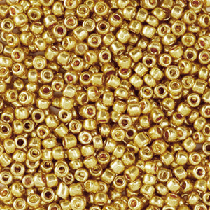 7gram Rocailles kraal shine goud - 2mm