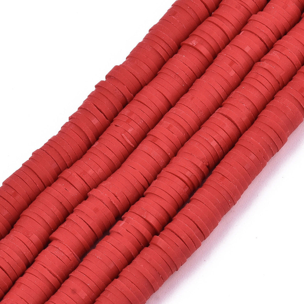 40cm Streng Katsuki polymeer kralen rood - 6mm