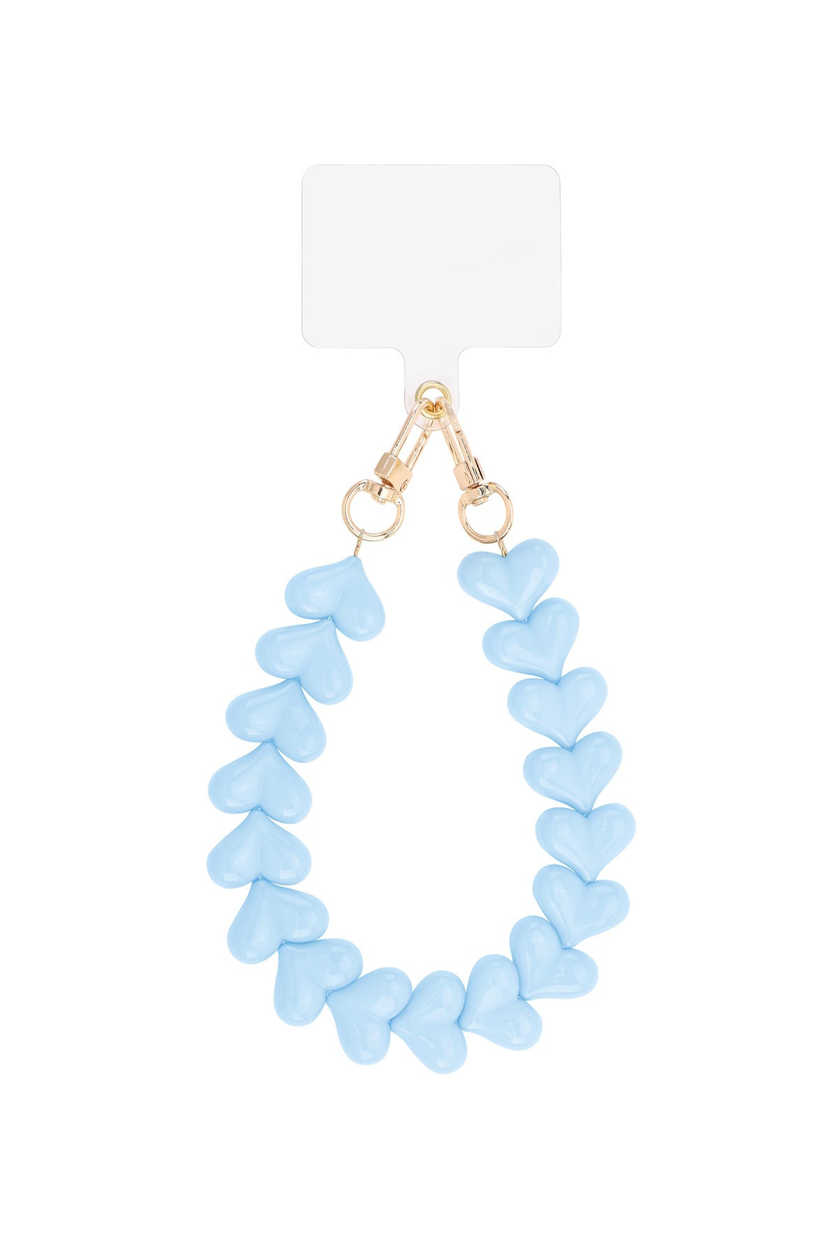 (per stuk) Telefoonkoord hartjes blauw