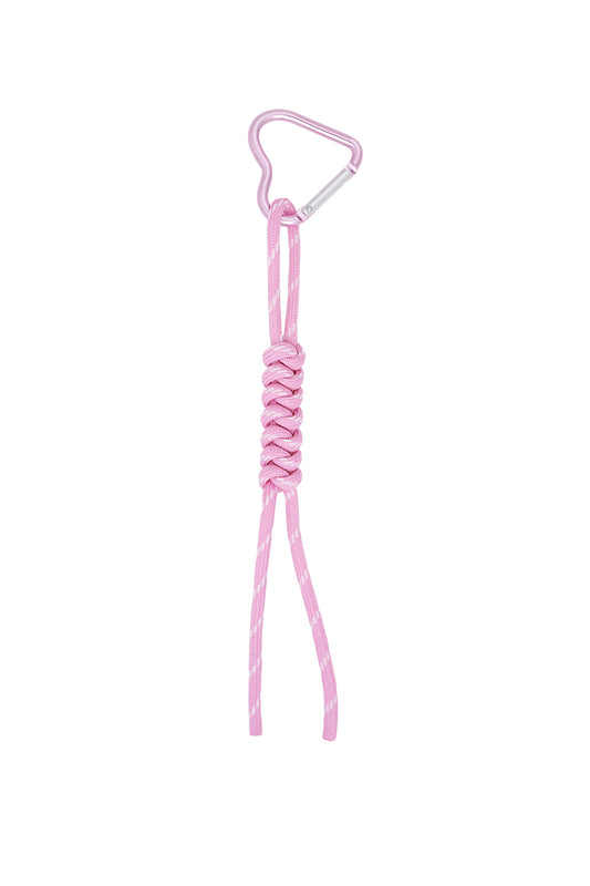 (per stuk) Bag charm en sleutelhanger enkel lint roze - 20x4,5cm