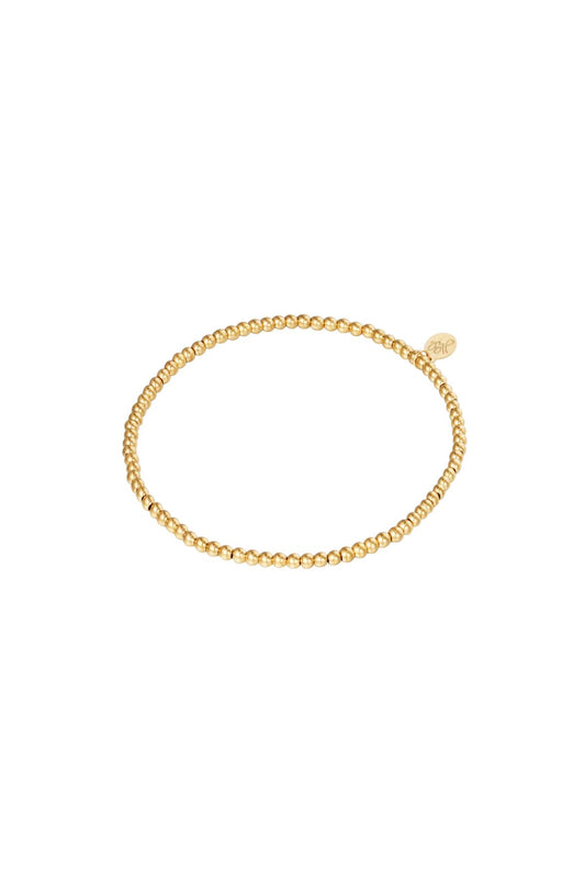 Armband stretch gouden kralen small - goud RVS