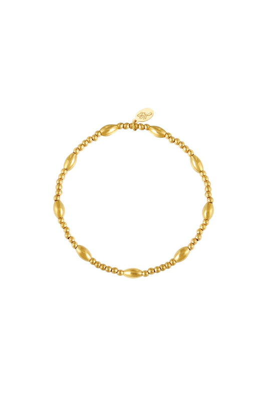 Armband golden pearls - goud RVS