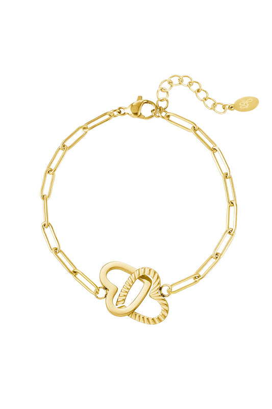Armband connected love - goud RVS