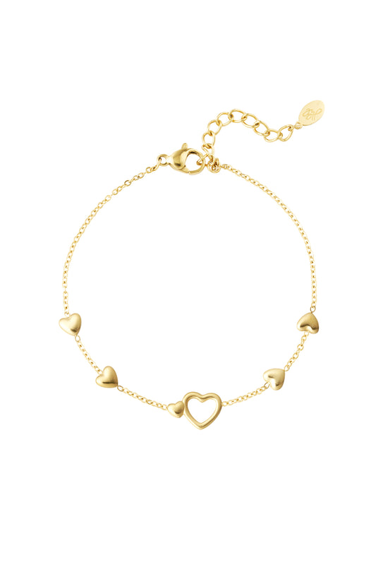 Armband all you need is love - goud RVS