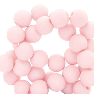 50 stuks acryl kralen licht roze - 6mm