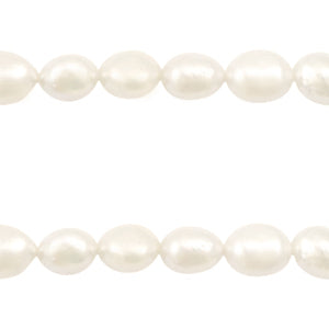 (35~41 stuks) Zoetwaterparel streng nuggets ovaal natural wit - 9x7~8mm
