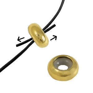 (per stuk) Roestvrij stalen smart bead stopper goud - 10x4mm