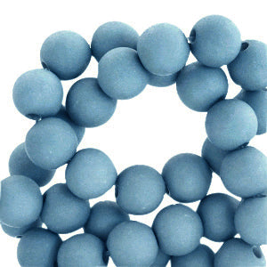 50 stuks acryl kralen mat donker blauw - 6mm