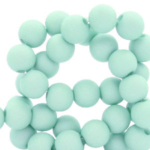 50 stuks acryl kralen mat turquoise blauw - 6mm