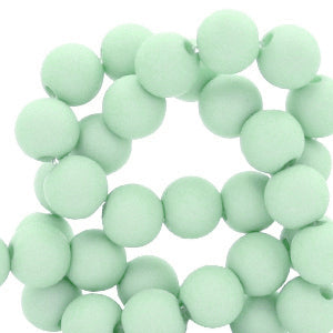 50 stuks acryl kralen mat turquoise groen - 6mm
