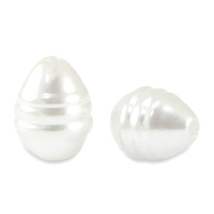5 stuks Imitatie Zoetwaterparel wit - 8x10mm