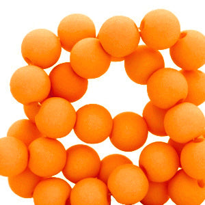50 stuks acryl kralen mat oranje - 6mm