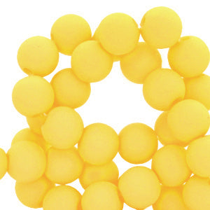 50 stuks acryl kralen geel - 6mm