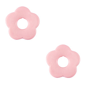 (per stuk) Acryl bedel bloem roze - 27mm