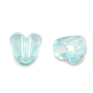 5 stuks Acryl kralen hart Transparant blauw - 4mm