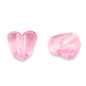 5 stuks Acryl kralen hart Transparant roze - 4mm