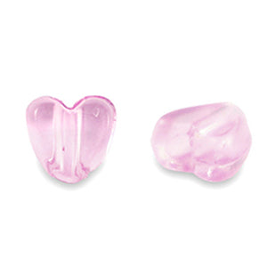 5 stuks Acryl kralen hart Transparant fuchsia roze - 4mm