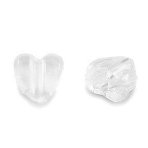 5 stuks Acryl kralen hart Transparant wit crystal - 4mm