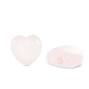 (per stuk) Natuursteen kralen rozenkwarts hart licht roze - 12mm